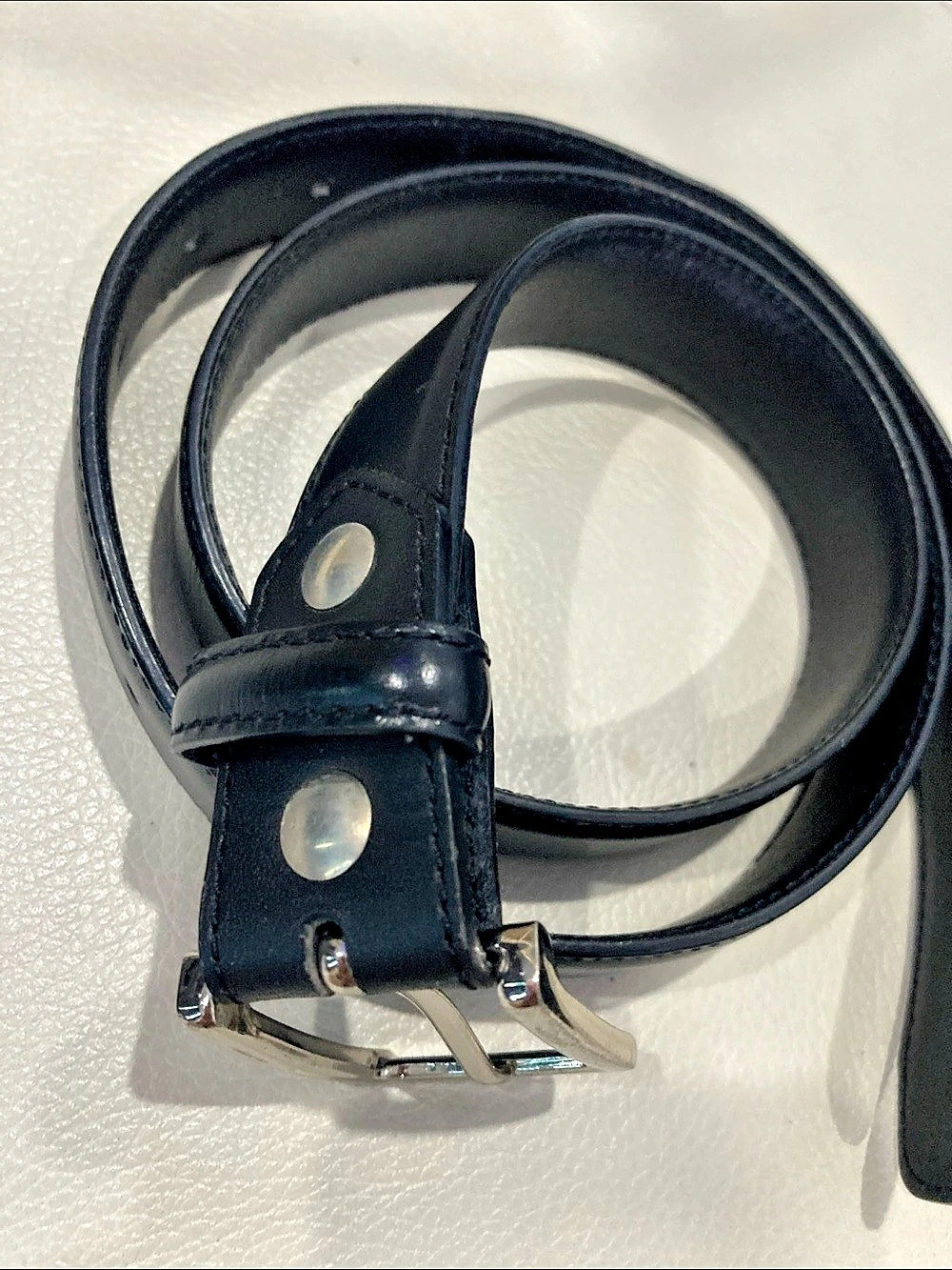 Black Leather-Style Belt